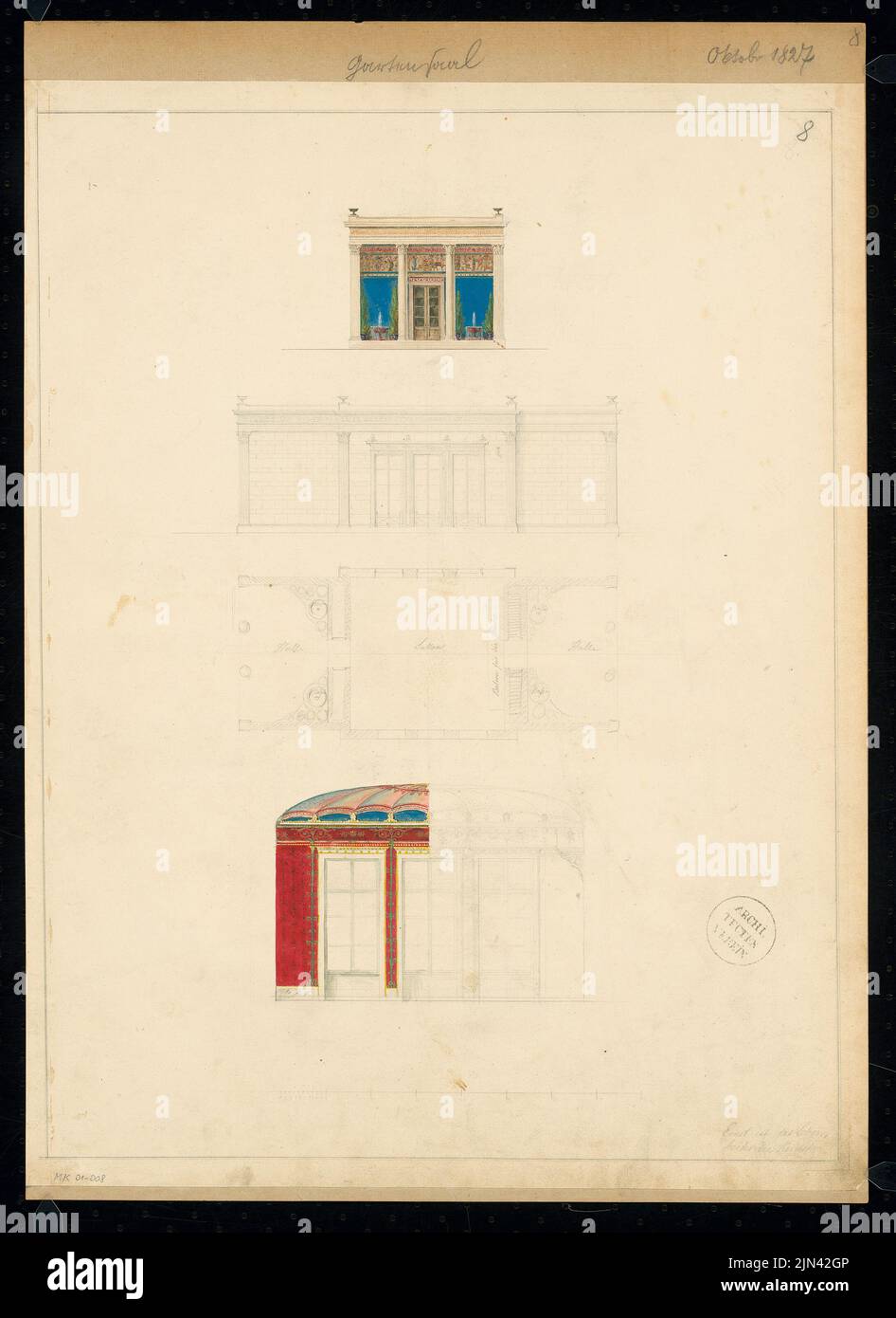 N.N.: Gartensaal. Concours mensuel octobre 1827 Banque D'Images