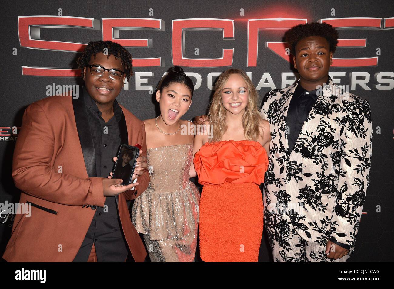 New York, NY, États-Unis. 8th août 2022. Kezii Curtis, Momona Tamada, Abby James Witherspoon, Keith L. Williams aux arrivées pour LA première DU SIÈGE SOCIAL SECRET, Signature Theatre Company, New York, NY 8 août 2022. Crédit : Kristin Callahan/Everett Collection/Alay Live News Banque D'Images