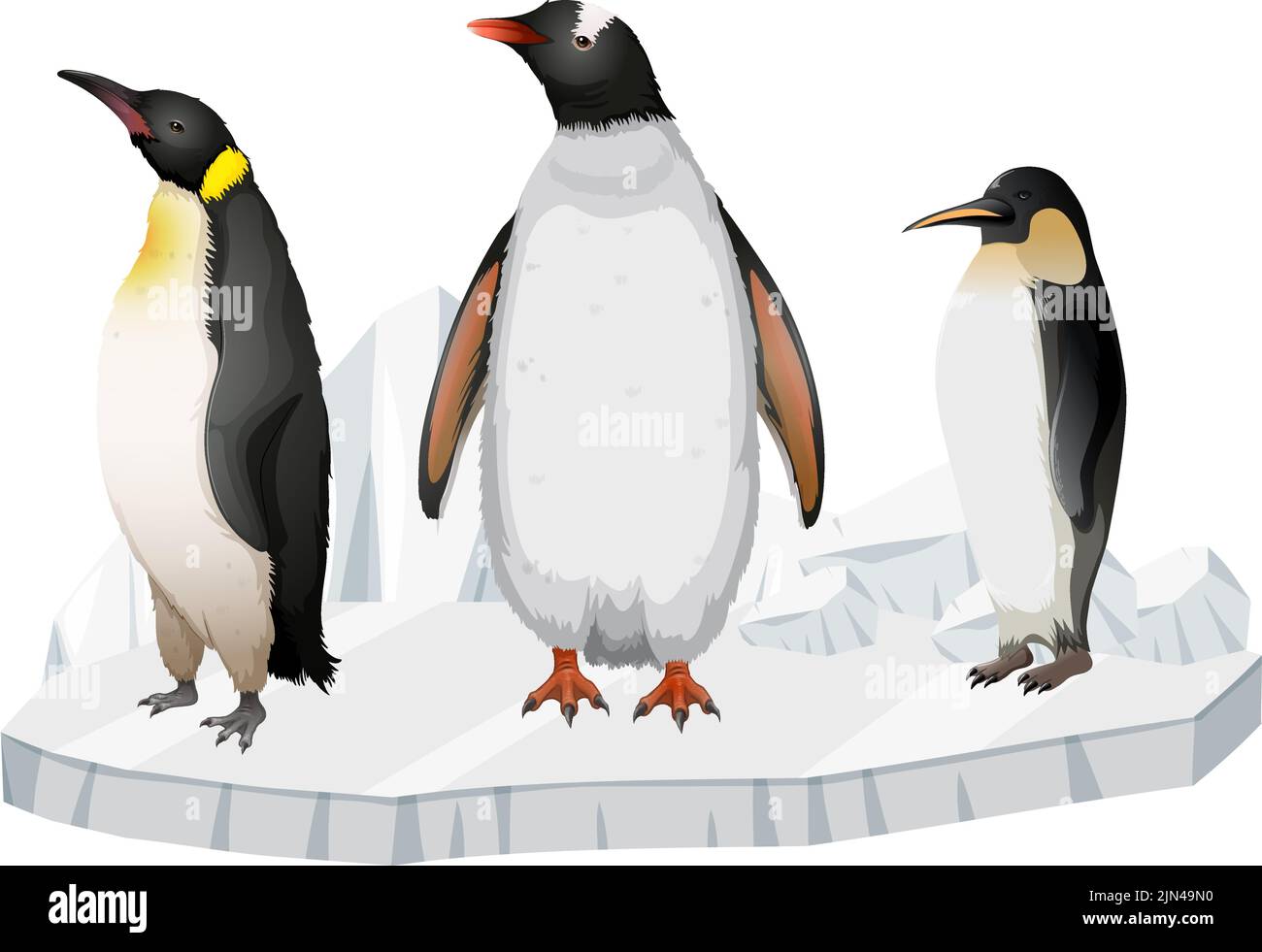 Pingouins debout sur l'illustration de la glace Illustration de Vecteur