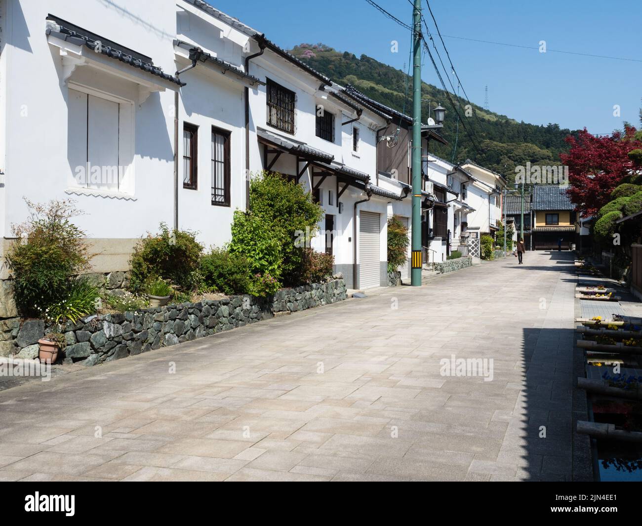 Maisons japonaises traditionnelles dans la vieille ville historique d'Ozu - préfecture d'Ehime, Japon Banque D'Images