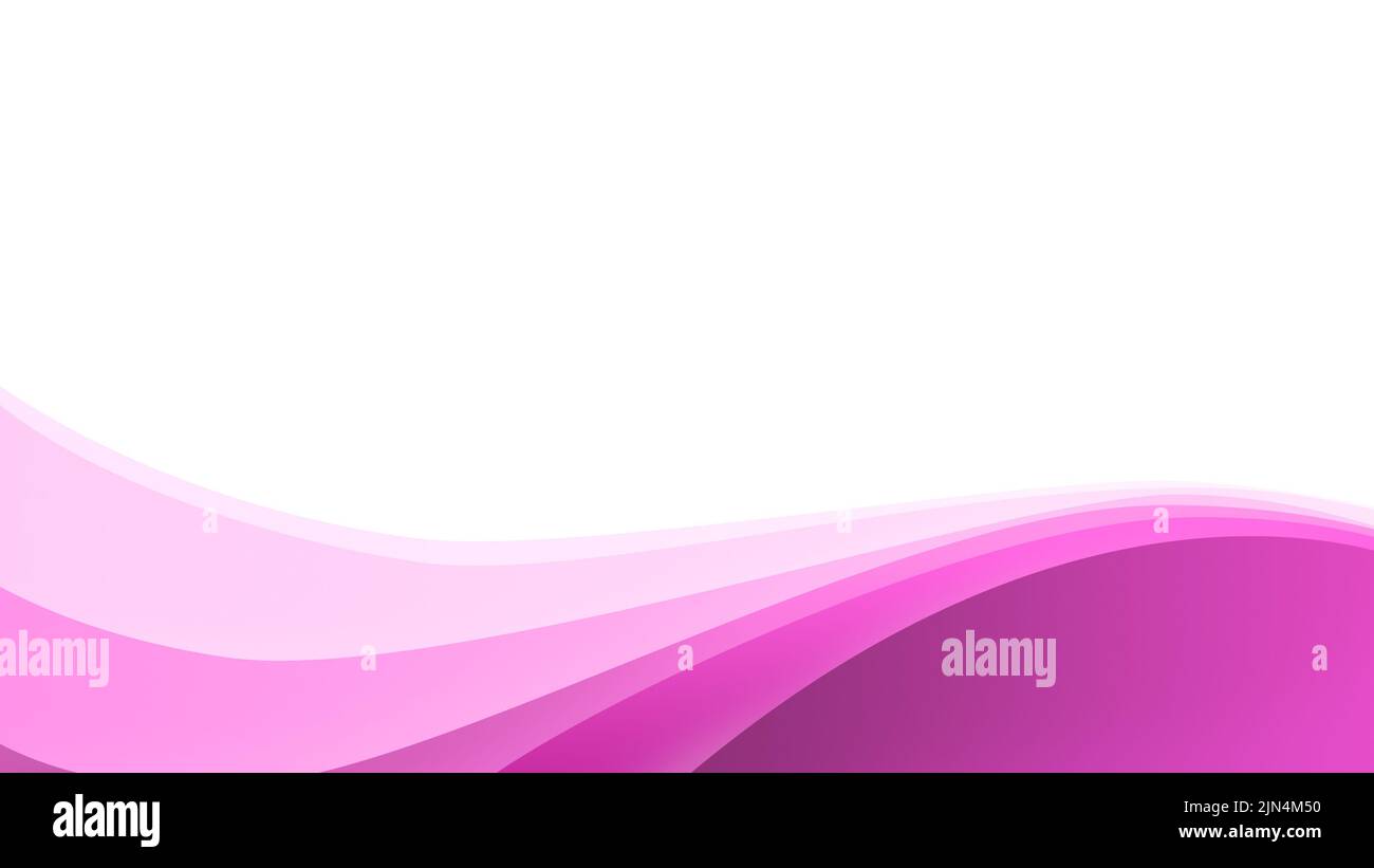 Forme d'onde océanique composée de simples lignes ondulées roses sur du blanc. Arrière-plan rose abstrait simple avec espace de copie. résolution de 4k. Banque D'Images