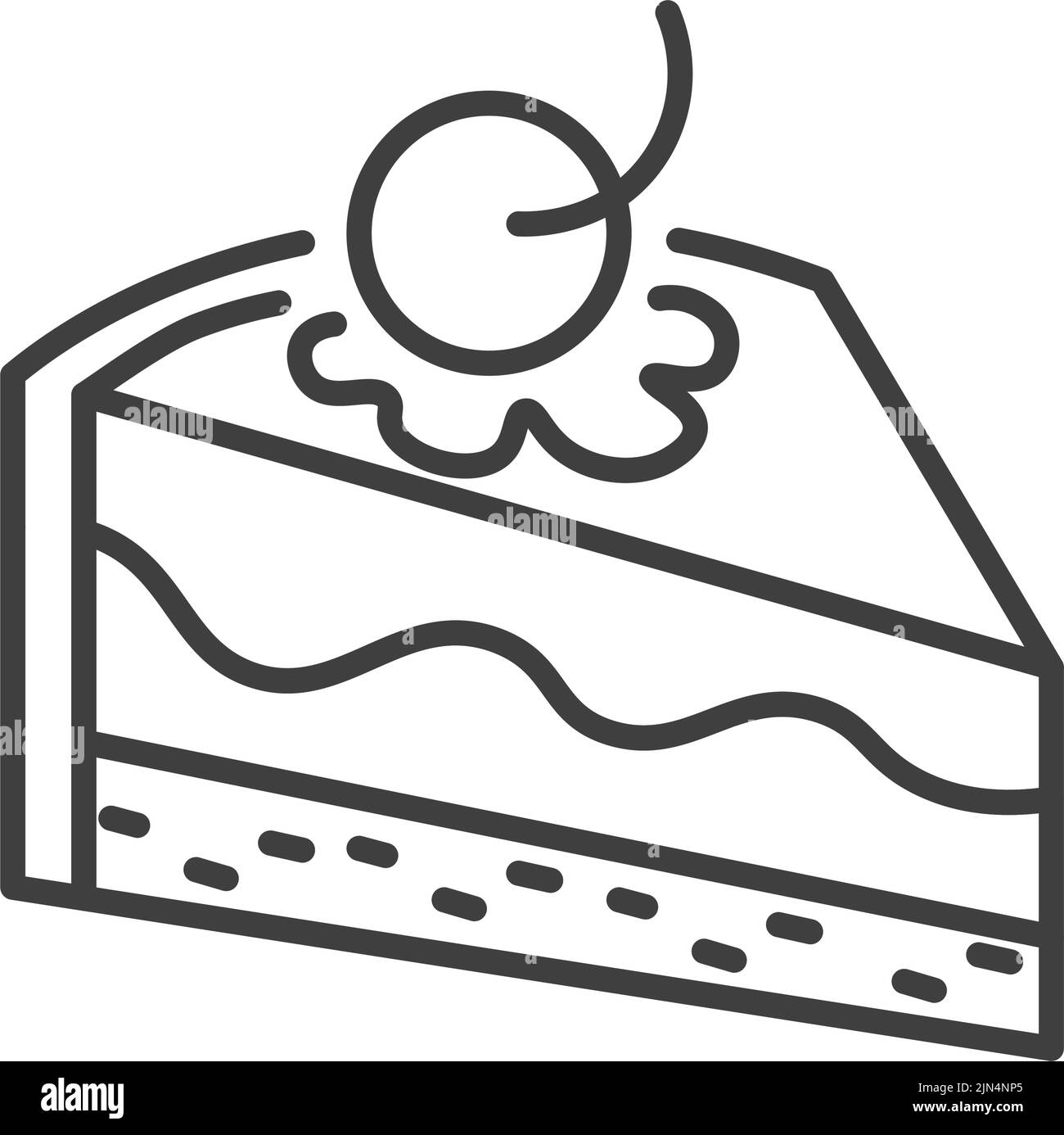 Boulangerie, dessert avec baies, gâteau et cerise Illustration de Vecteur