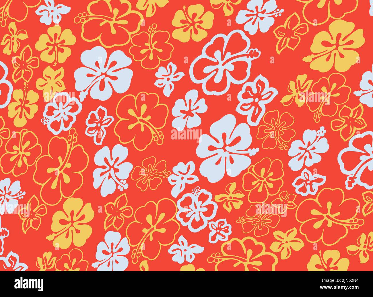 Fleurs blanches et jaunes alternant sur un motif vectoriel sans couture orange. Les fonds floraux sont utilisés pour les tissus, le papier peint, la maison décorations textile, gif Illustration de Vecteur