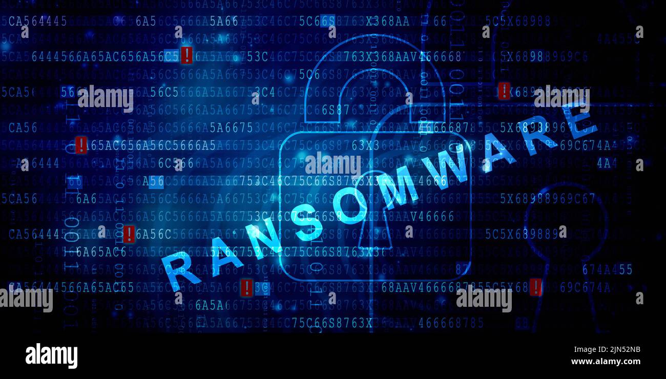 2d illustration virus informatique ransomware Banque D'Images