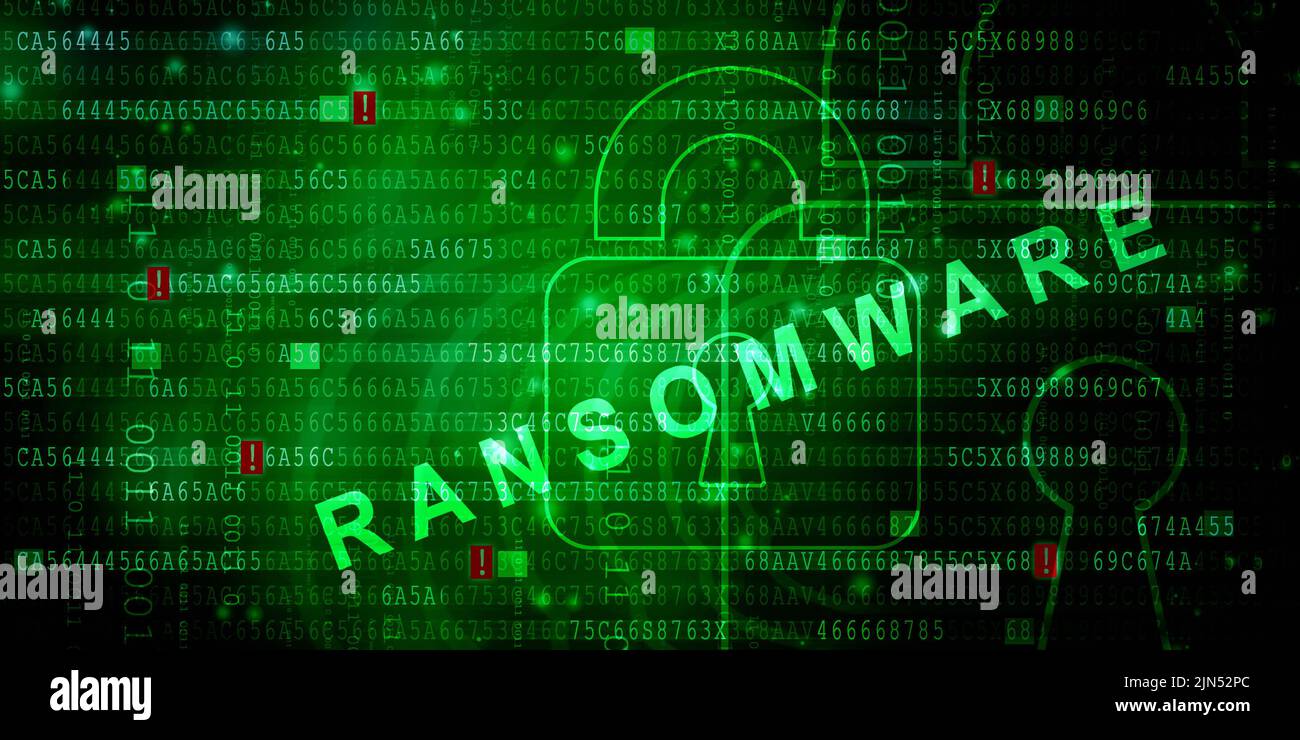 2d illustration virus informatique ransomware Banque D'Images