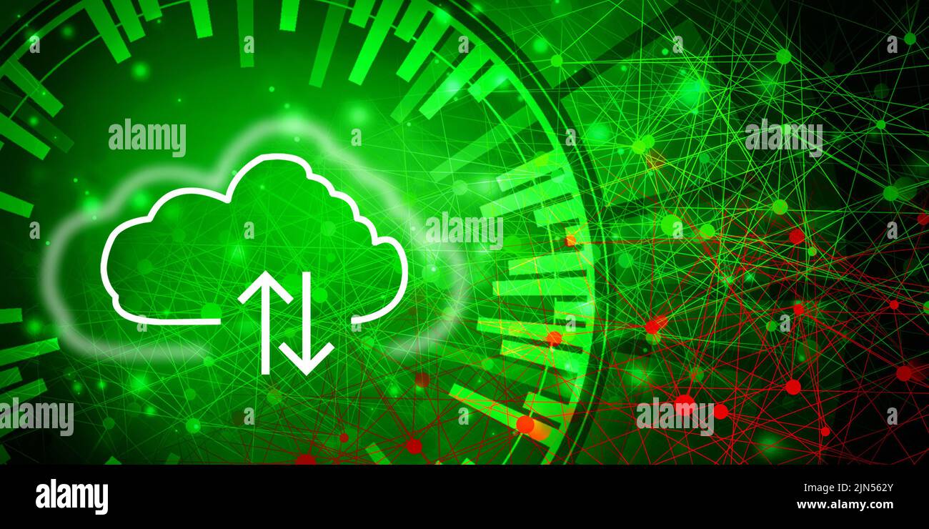 2d illustration téléchargement de la flèche avec le nuage Banque D'Images