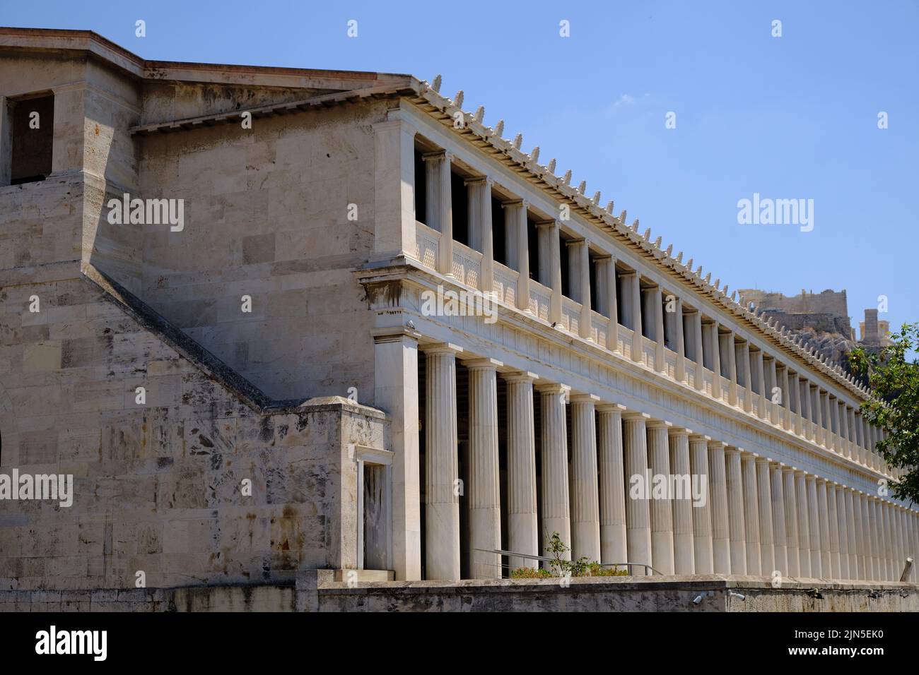 Vue extérieure de la STOA d'Attalos à Athènes, Grèce Banque D'Images