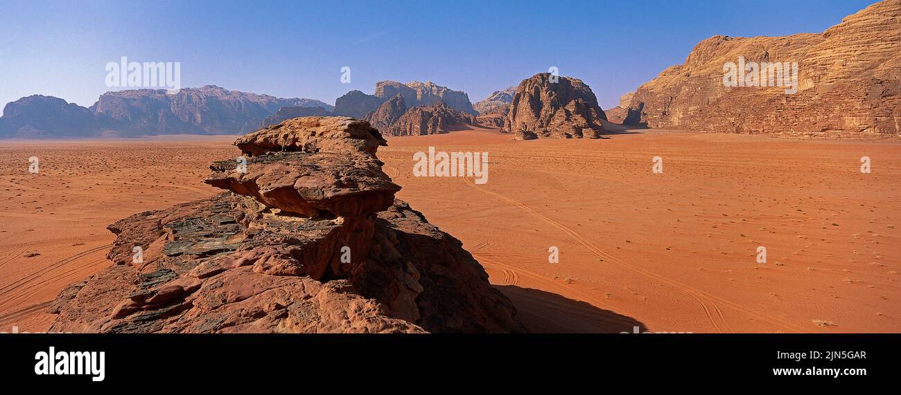 Jordanie, désert de Wadi Rum Banque D'Images