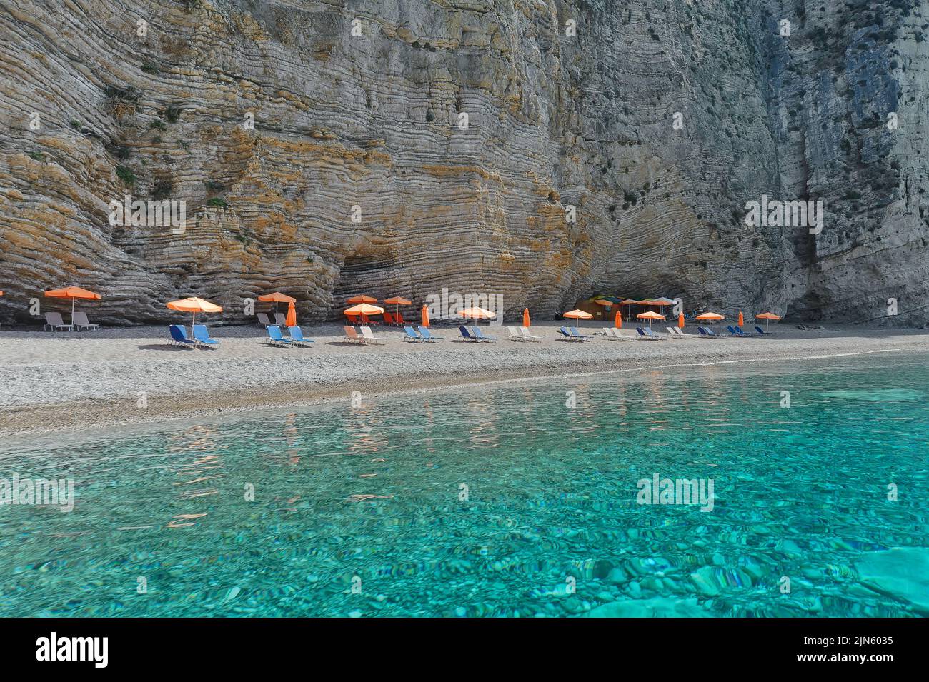 Plage paradisiaque près de Paleokastritsa de l'île Ionienne de Corfou en Grèce Banque D'Images