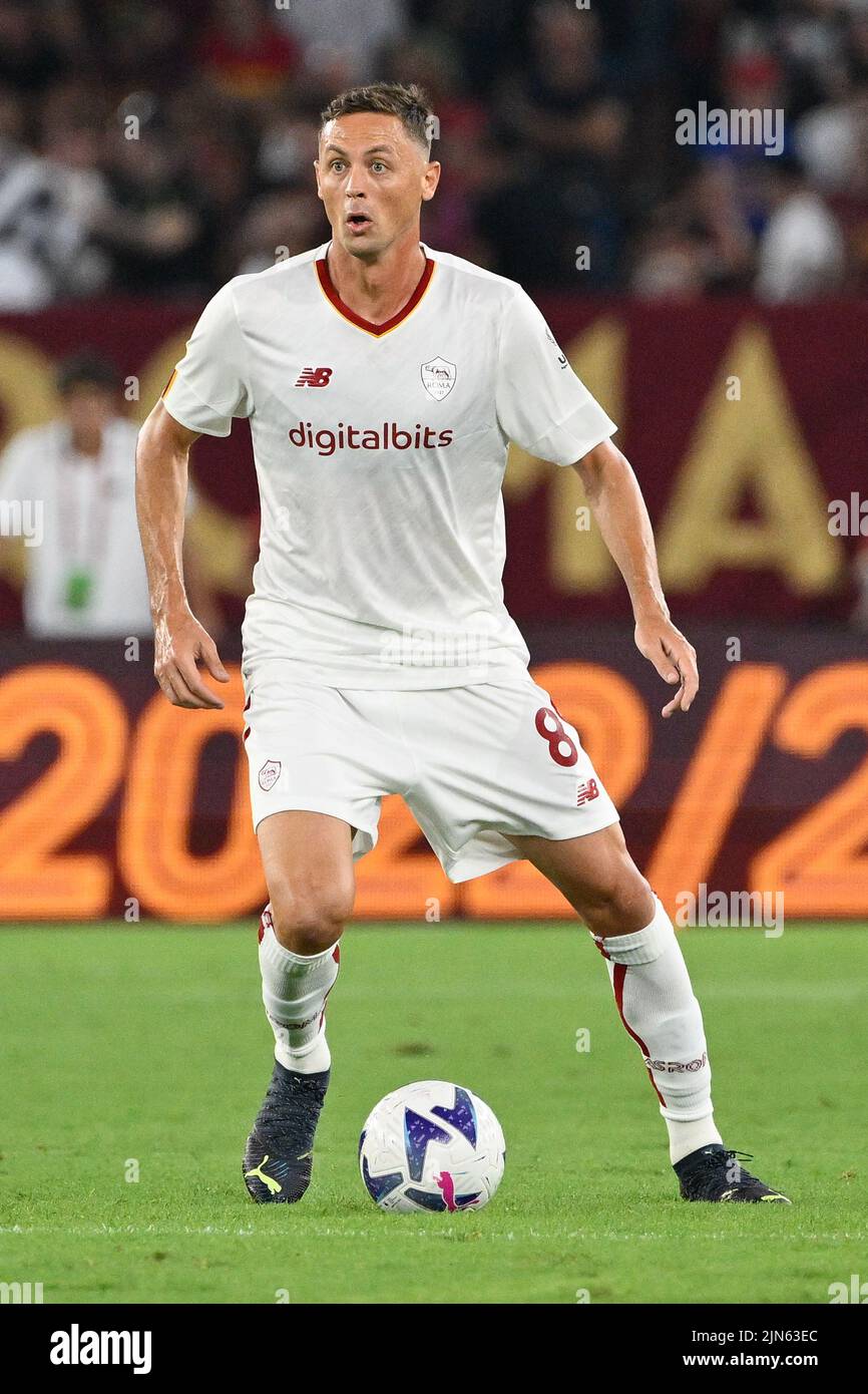 Rome, Italie. 07th août 2022. Nemanja Matic (EN TANT que Roma) lors du match de 2022/2023 entre AS Roma et Shakhtar Donetsk au stade Olimpic de Rome le 07 août 2022. Crédit : Agence photo indépendante/Alamy Live News Banque D'Images