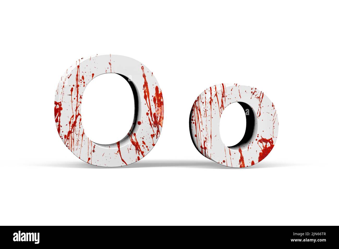 Bloody lettre - trois dimensions majuscules et minuscules avec texture