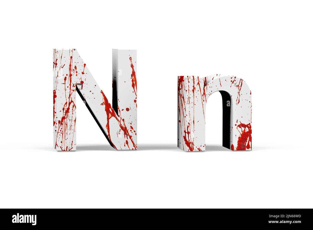 Bloody lettre - trois dimensions majuscules et minuscules avec texture