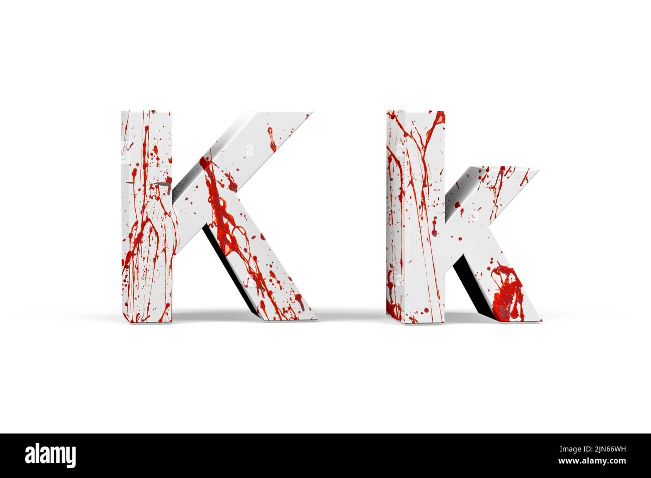 Bloody lettre - trois dimensions majuscules et minuscules avec texture