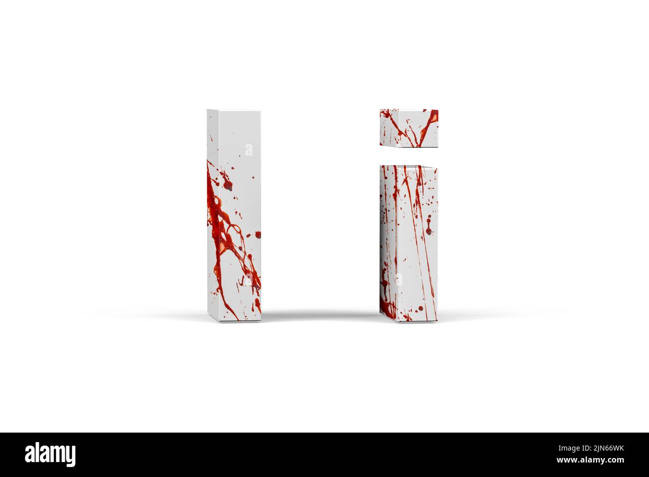Bloody lettre - trois dimensions majuscules et minuscules avec texture