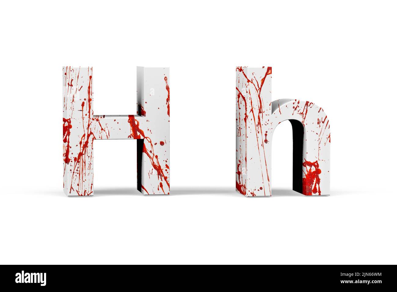 Bloody lettre - trois dimensions majuscules et minuscules avec texture