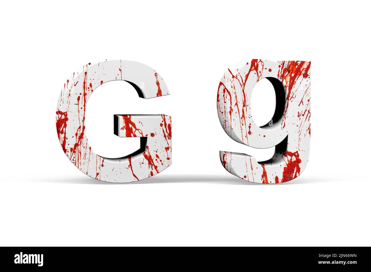 Bloody lettre - trois dimensions majuscules et minuscules avec texture
