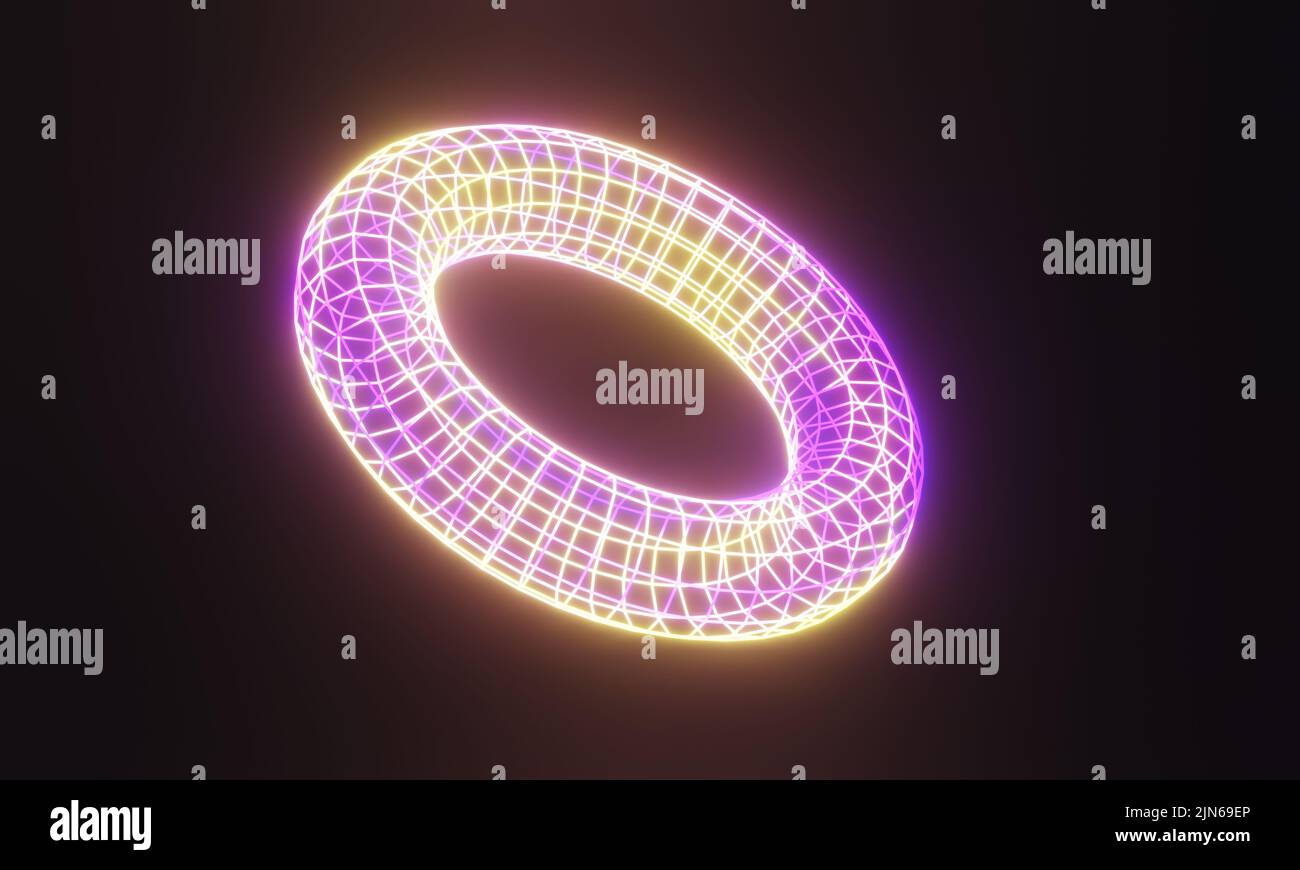 3d rendu de torus rétro-lumineux Banque D'Images