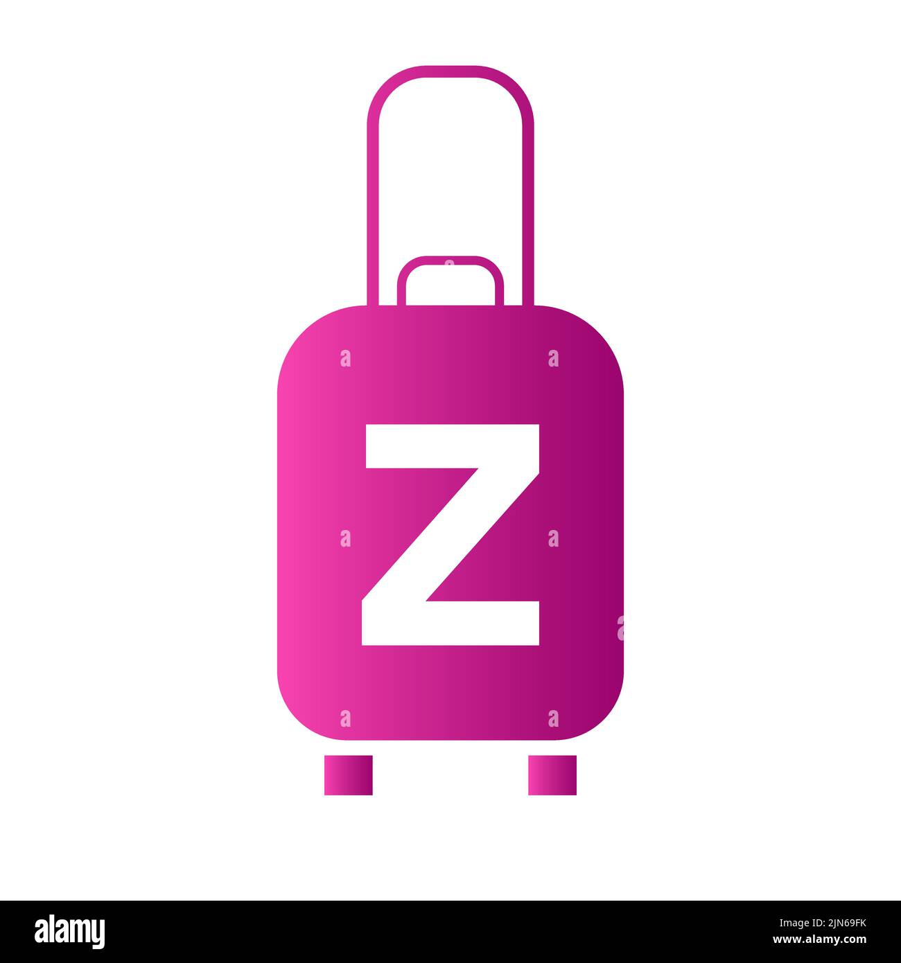 Logo de voyage sur la lettre Z. Sac de voyage avion de vacances avec sac tour et vecteur de logo de compagnie touristique Illustration de Vecteur