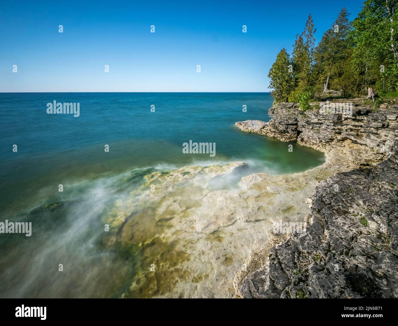 Cave point County Park sur le lac Michigan dans le comté de Door, Wisconsin Banque D'Images