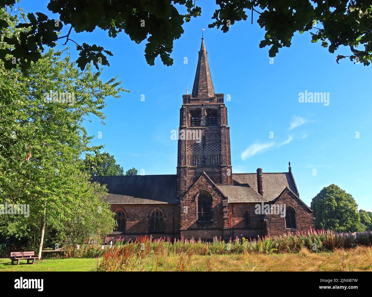 Église anglicane St John The Evangelist, village de Walton, Warrington, Cheshire, Angleterre, Royaume-Uni Banque D'Images