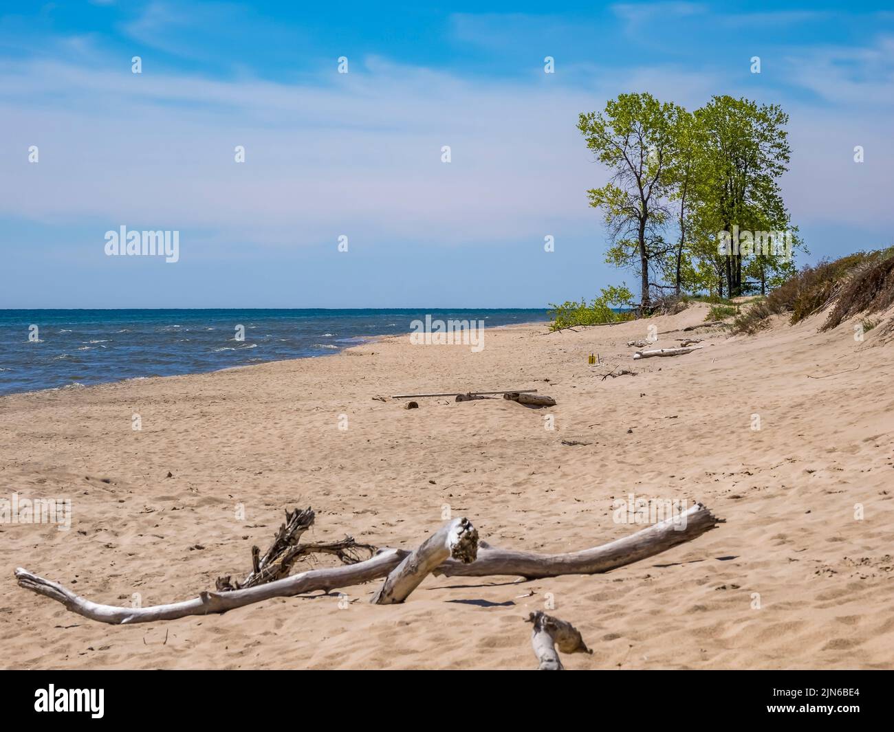 Plage sur le lac Michigan à la forêt nationale de point Beach à Two Rivers, Wisconsin, États-Unis Banque D'Images