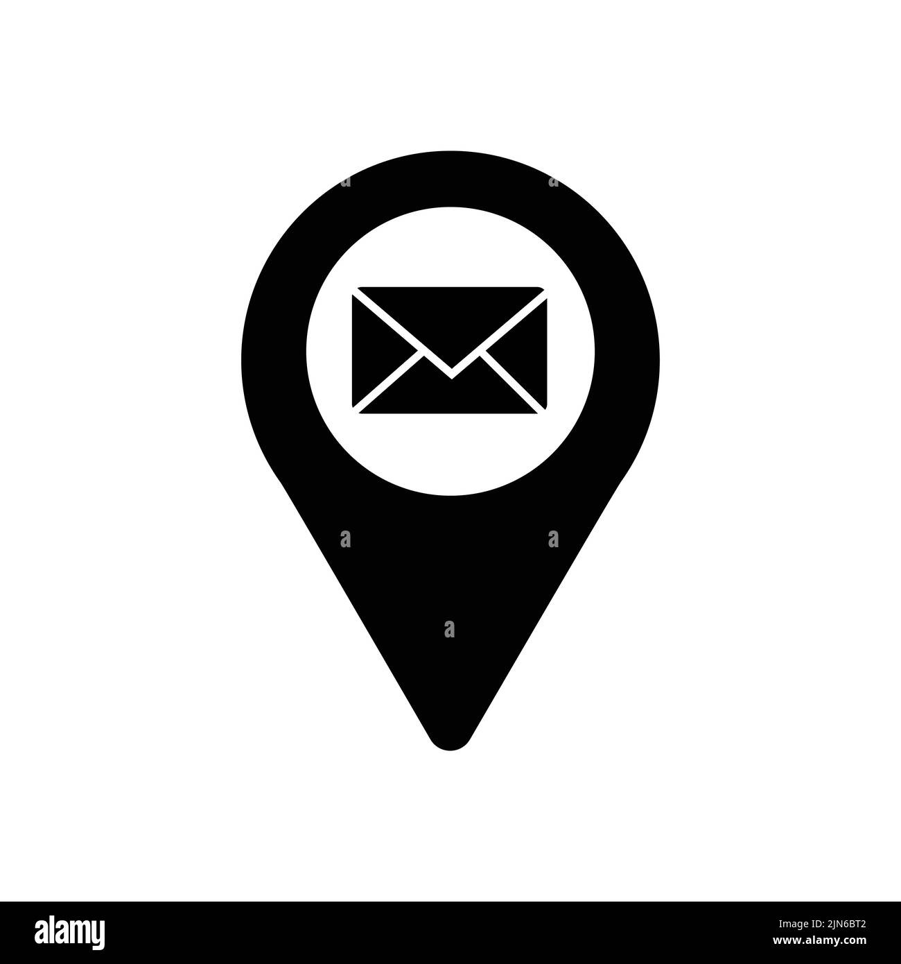 Marqueur de carte avec icône d'enveloppe, épingle de carte, symbole de position GPS, illustration vectorielle Illustration de Vecteur