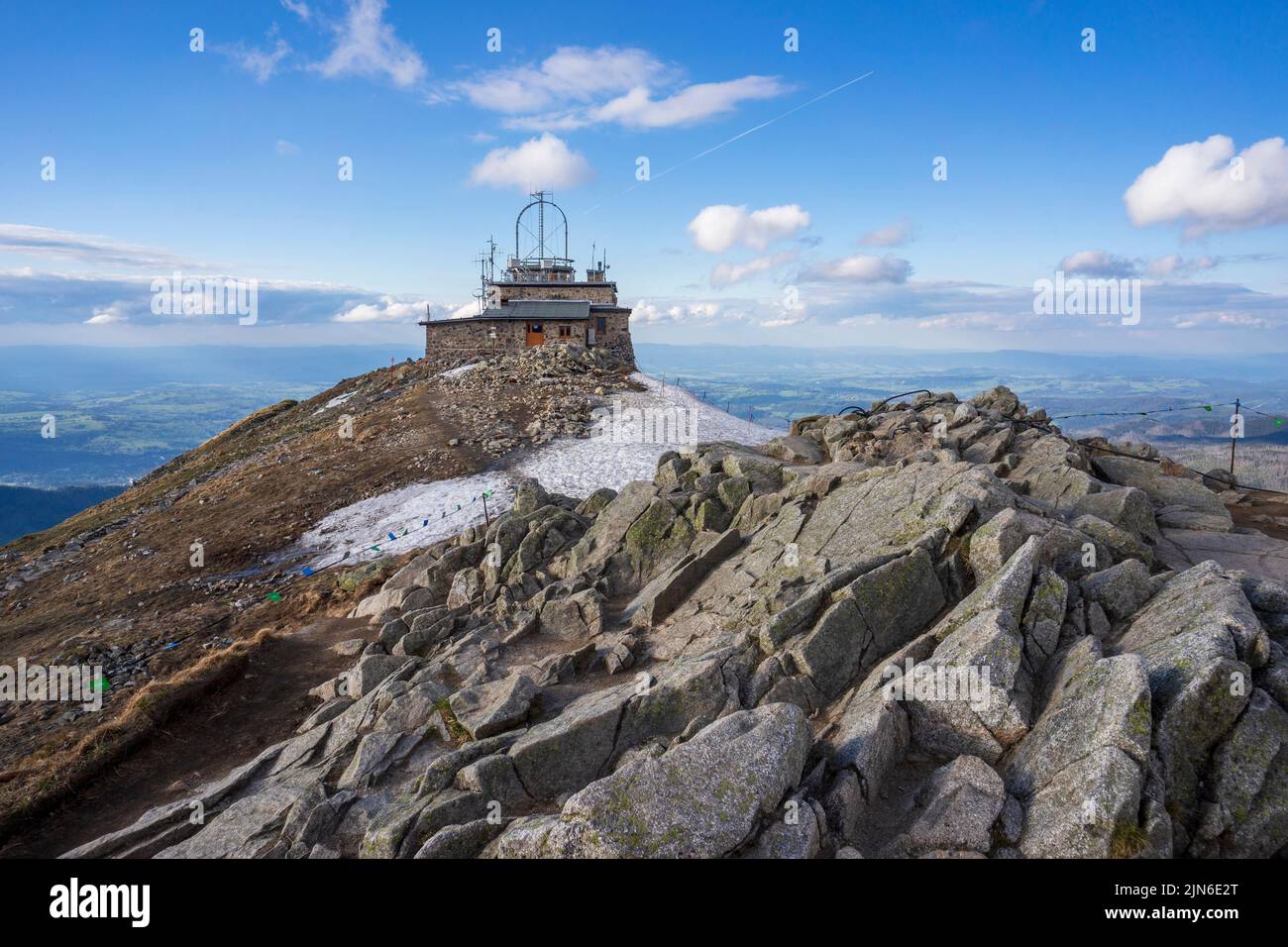 Observatoire météorologique alpin à Mount Kasprowy. Banque D'Images