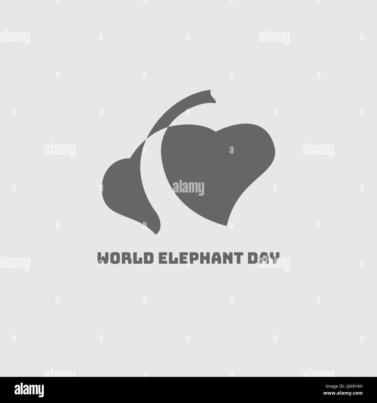 2D illustration du logo Cute Elephant pour l'impression, la carte, la bannière, le Web, la vidéo, etc Banque D'Images