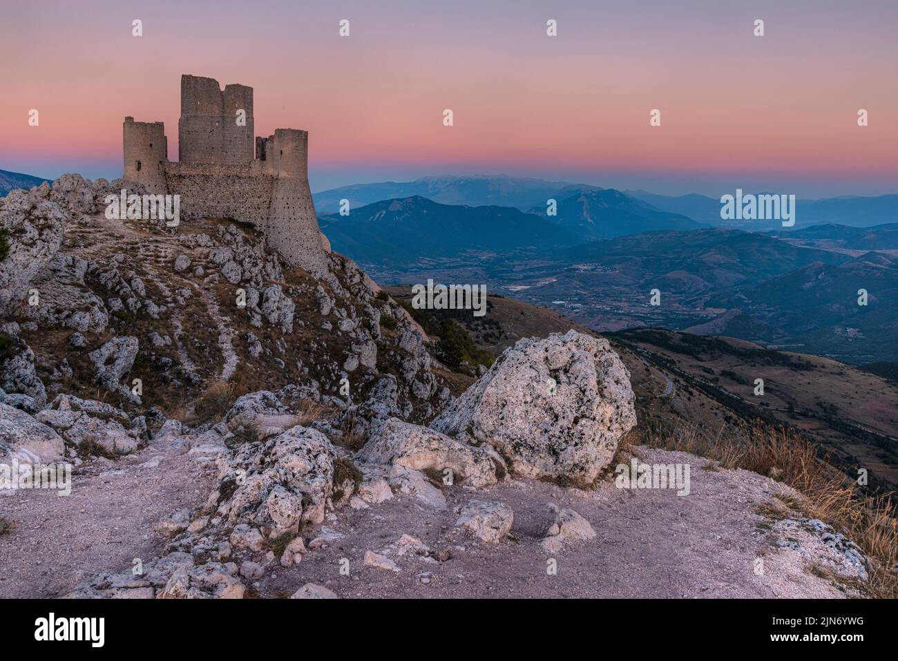 Rocca Calascio, l'Aquila, Abruzzes, Italie Banque D'Images