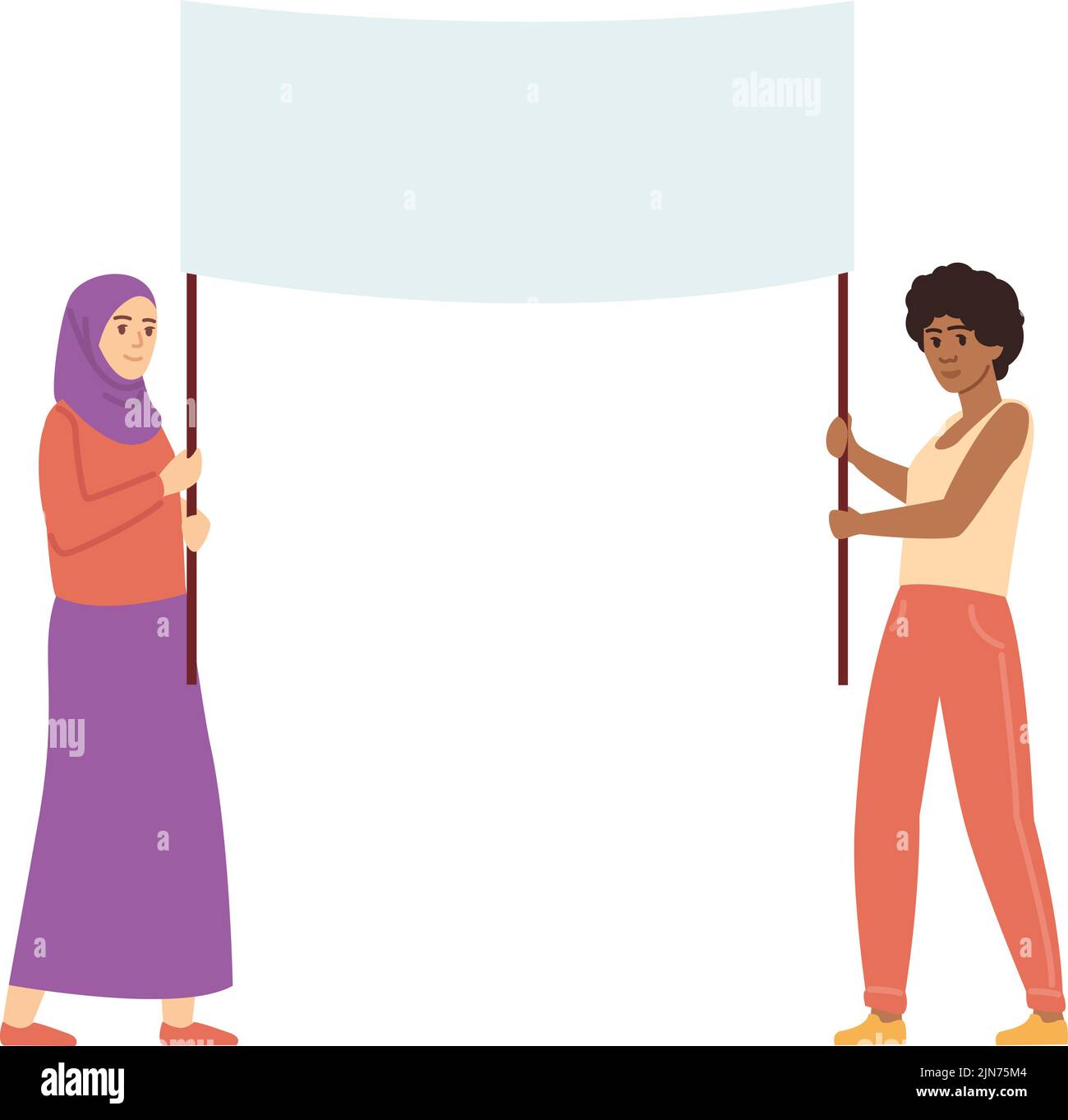 Porte-affiche pour femmes. Militants de la campagne d'égalité droite Illustration de Vecteur