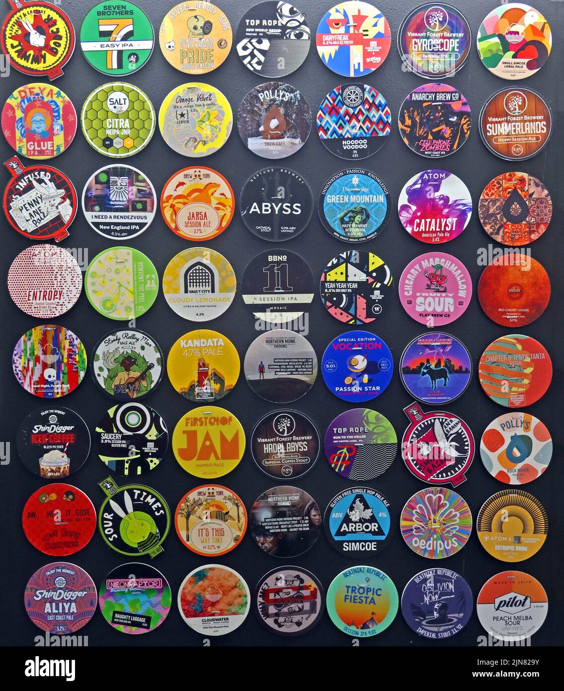 Collection de bières artisanales (principalement) du nord de l'Angleterre et de Manchester/Leeds Banque D'Images