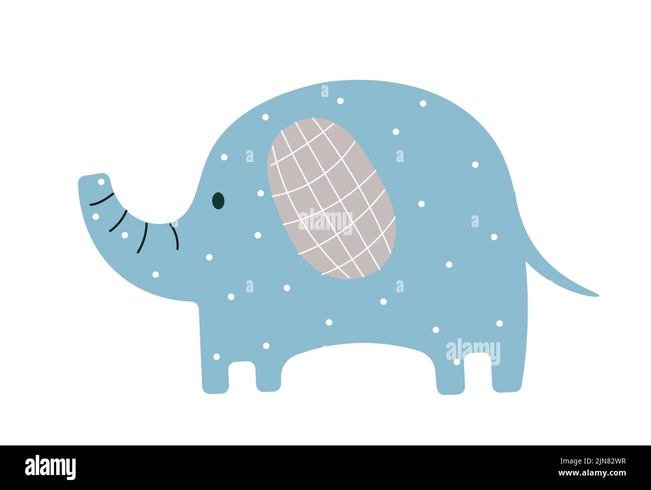 Icône éléphant bleu mignon Illustration de Vecteur