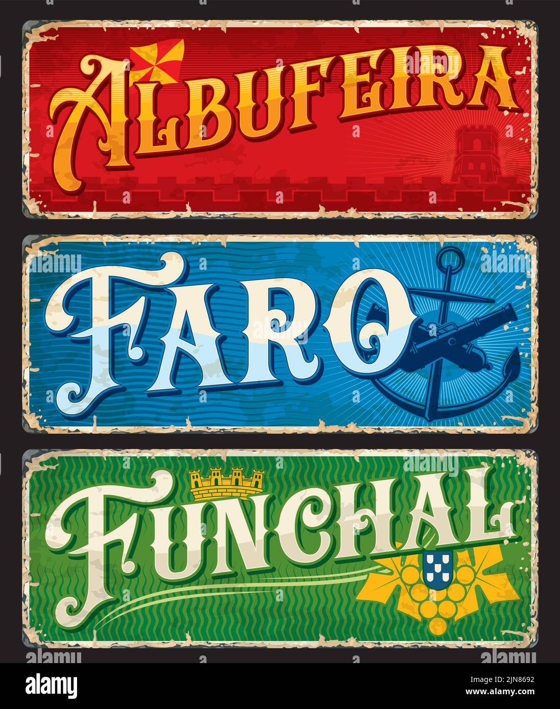 Collection D'autocollants De Mois Monochromes En Portugais | Vecteur