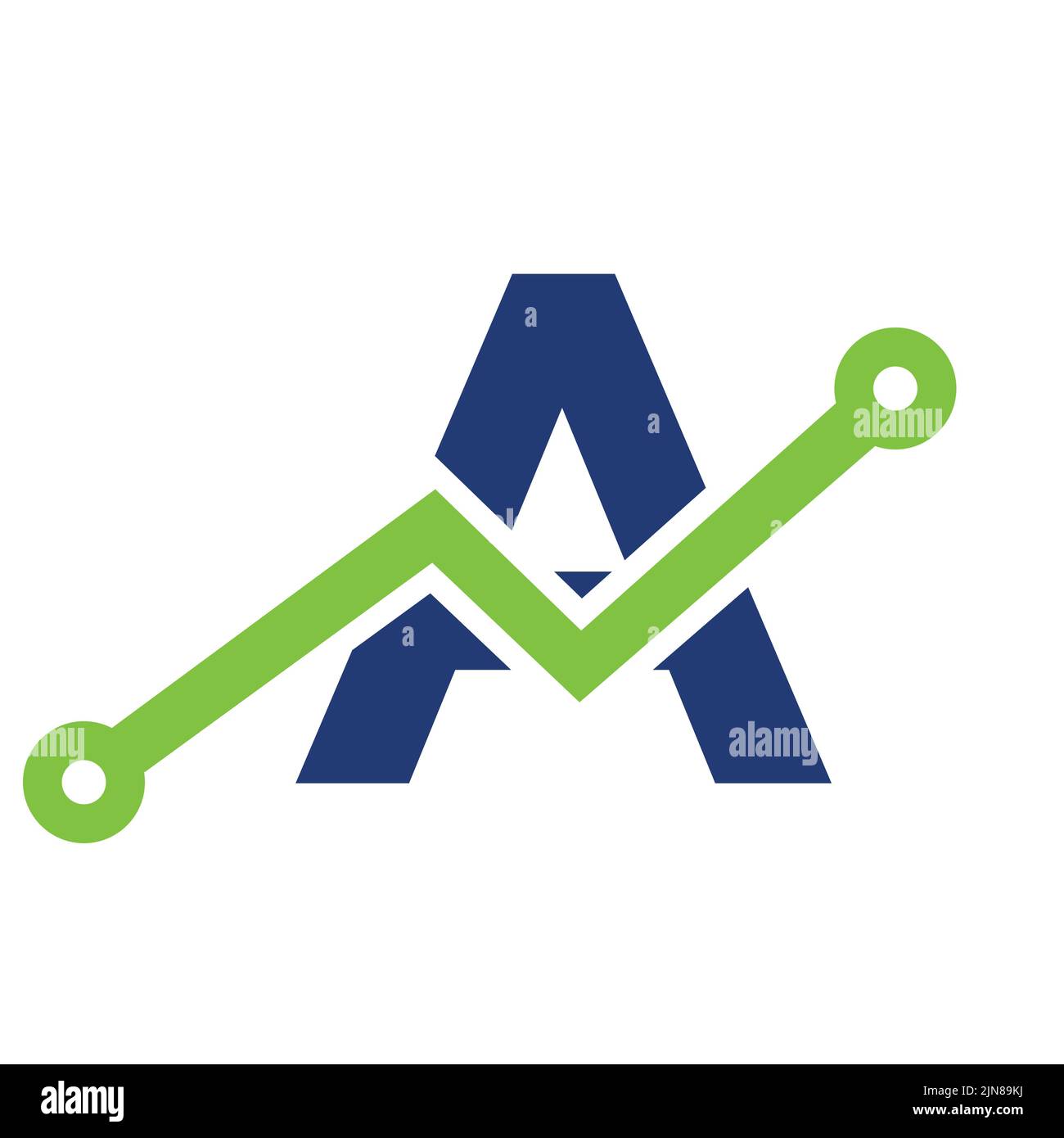 Lettre numérique A icône de technologie logo Design. Business, Investment, Financial logo on Letter A Template Illustration de Vecteur