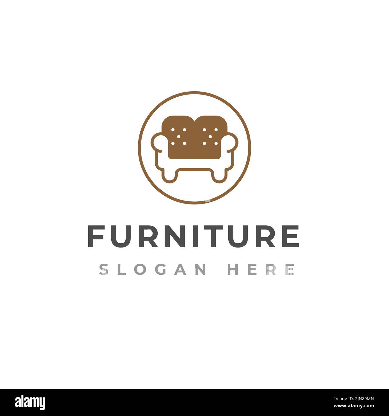 Modèle de design de logo de mobilier créatif. Logo sofa. Illustration de Vecteur