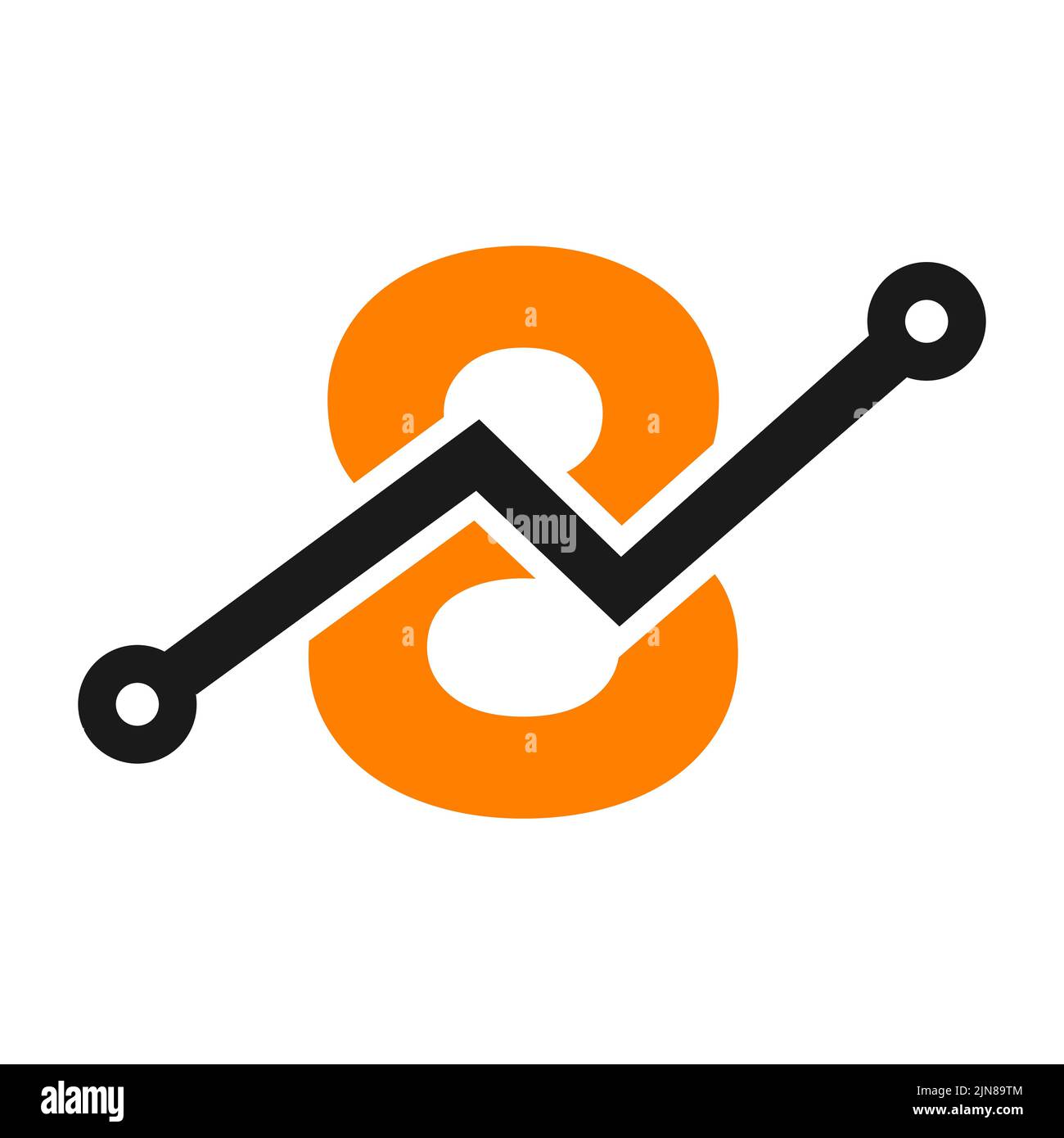 Design du logo de l'icône de la technologie Digital Letter 8. Logo commercial, investissement, financier sur le modèle de lettre 8 Illustration de Vecteur