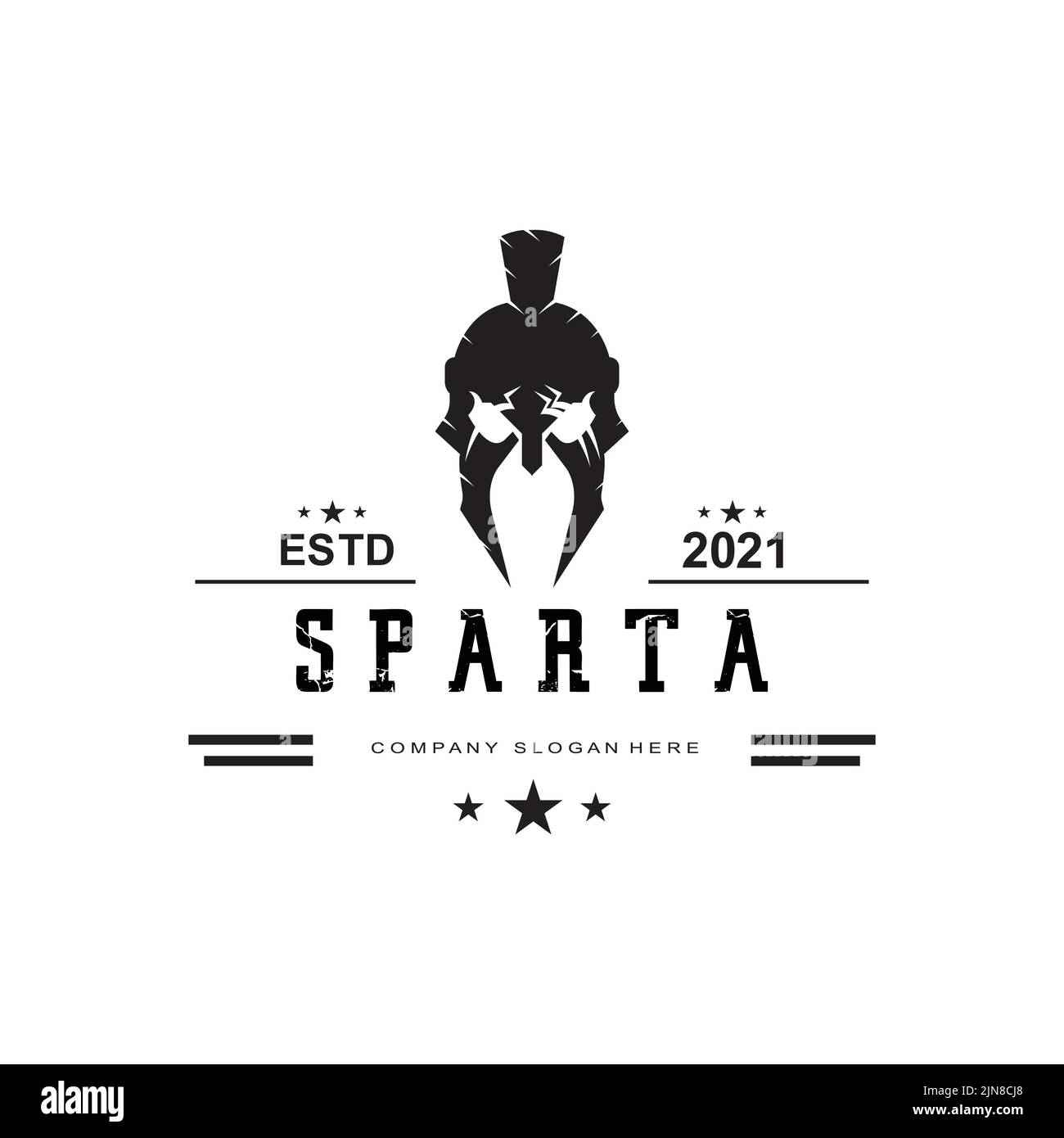 symbole vectoriel du logo spartan du casque de guerre Illustration de Vecteur