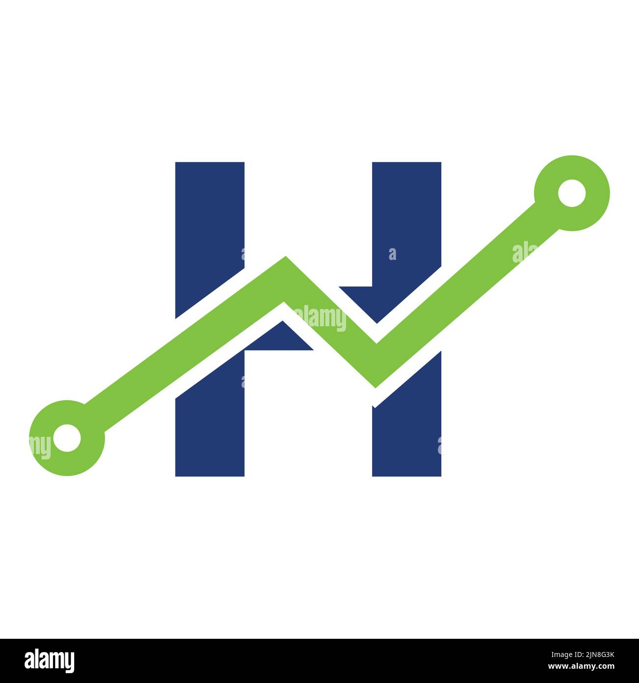 Logo icône de la technologie lettre H numérique. Logo commercial, investissement, financier sur le modèle lettre H. Illustration de Vecteur