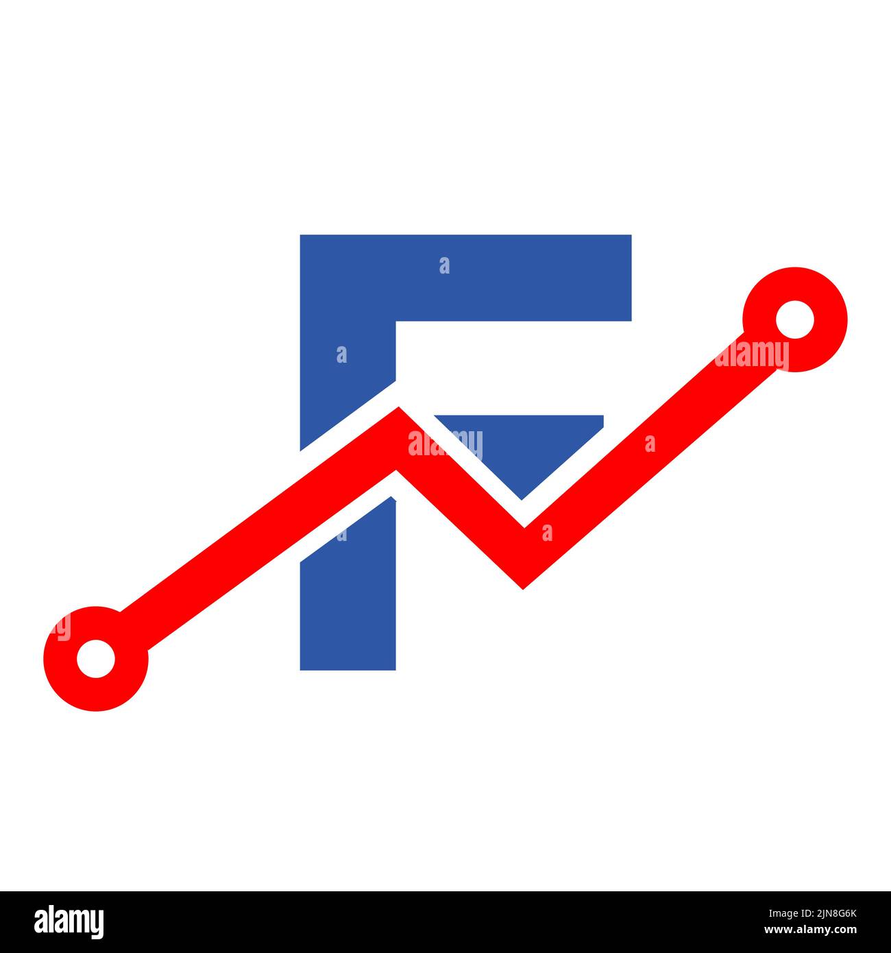 Design du logo de l'icône de la technologie Digital Letter F. Logo commercial, investissement, financier sur le modèle de lettre F. Illustration de Vecteur