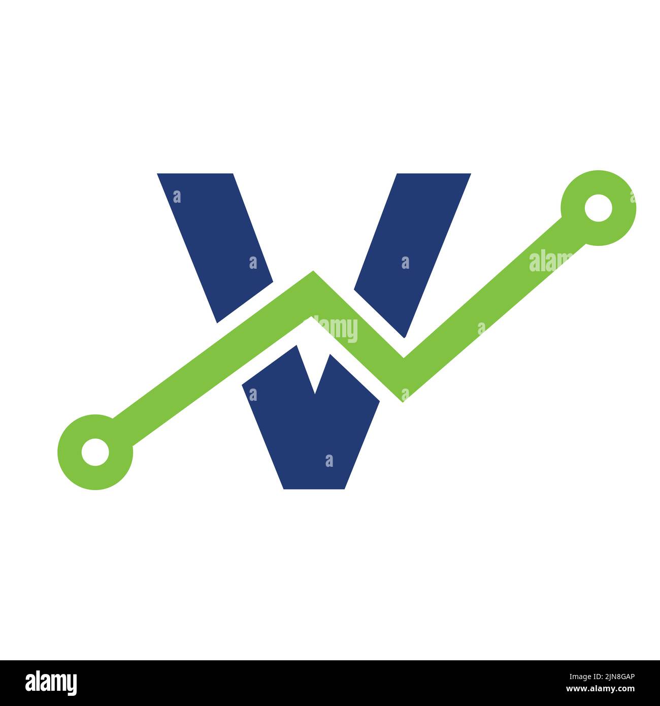Design du logo de l'icône de la technologie lettre V numérique. Logo commercial, investissement, financier sur le modèle lettre V. Illustration de Vecteur