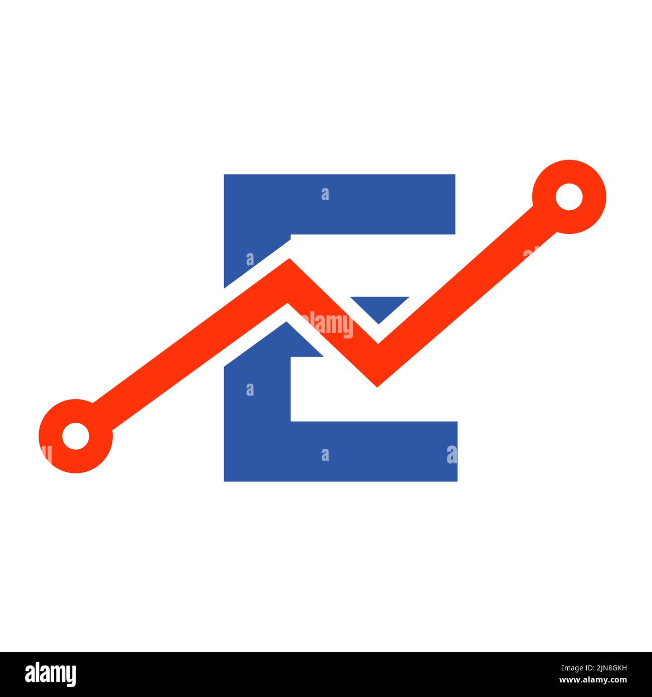 Design du logo de l'icône de la technologie Digital Letter E. Logo commercial, investissement, financier sur le modèle de lettre E. Illustration de Vecteur