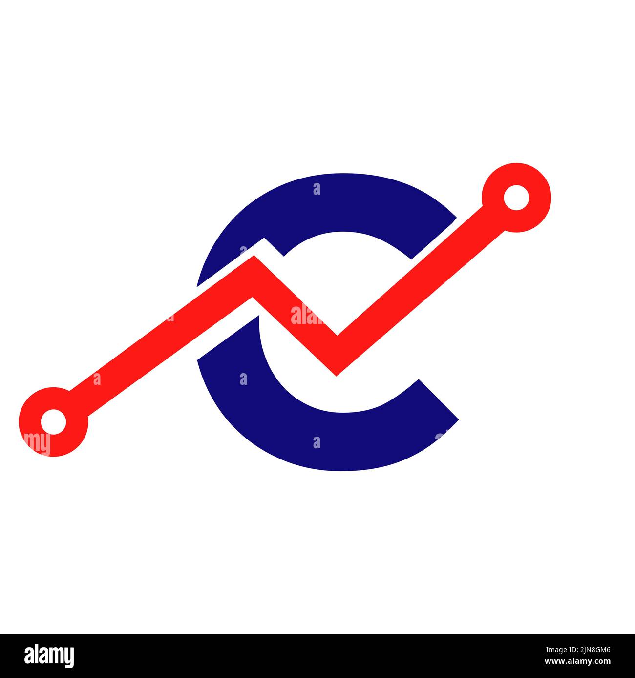 Logo icône de la technologie lettre C numérique. Logo commercial, investissement, financier sur le modèle de lettre C. Illustration de Vecteur