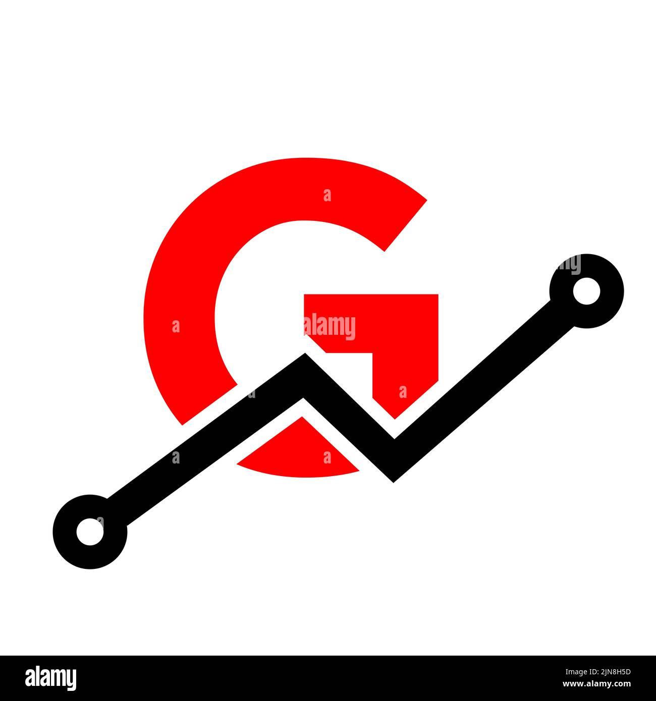 Design du logo de l'icône de la technologie Digital Letter G. Logo commercial, investissement, financier sur le modèle de lettre G. Illustration de Vecteur
