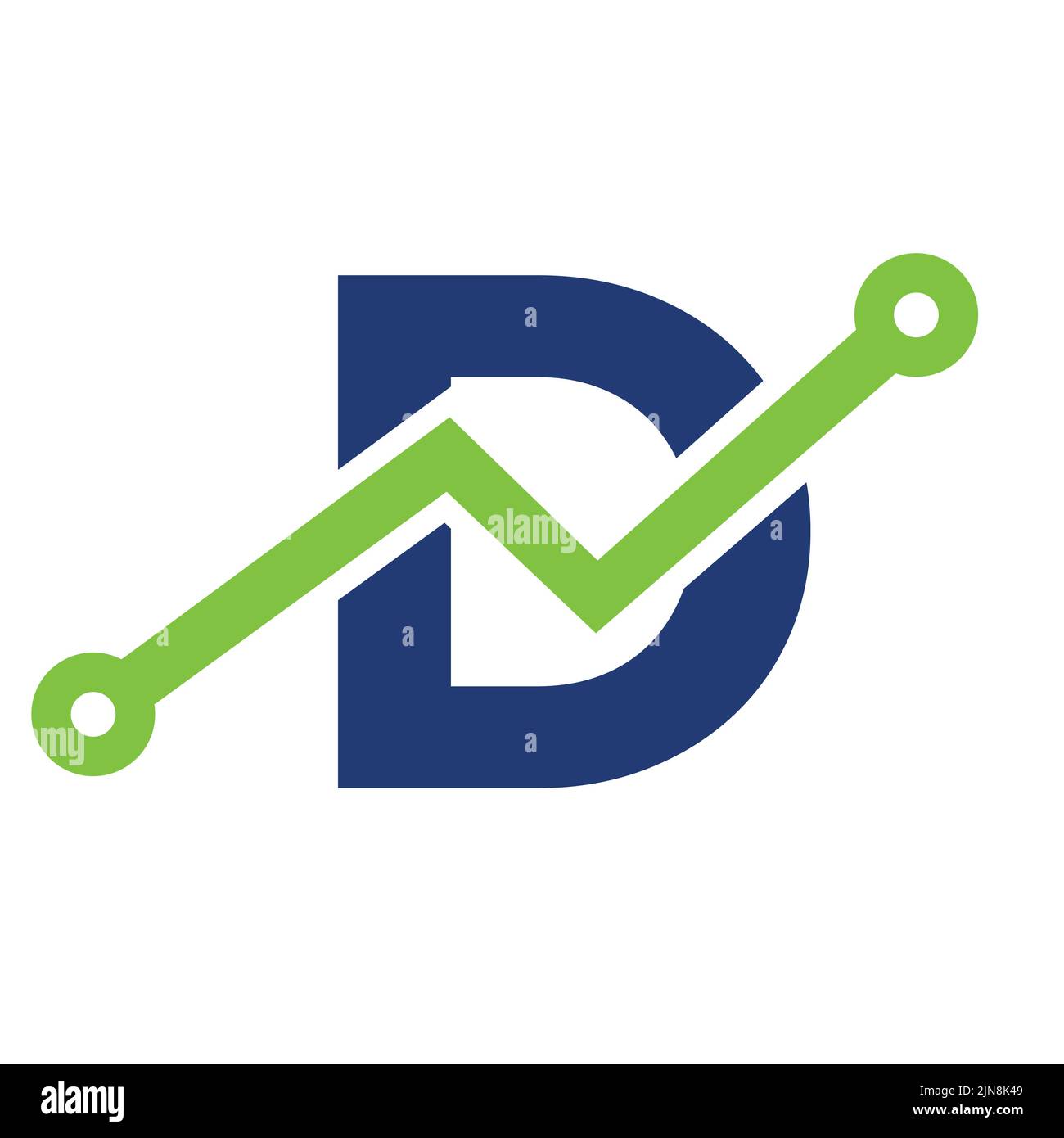 Design du logo de l'icône de la technologie lettre D numérique. Logo commercial, investissement, financier sur le modèle de lettre D. Illustration de Vecteur