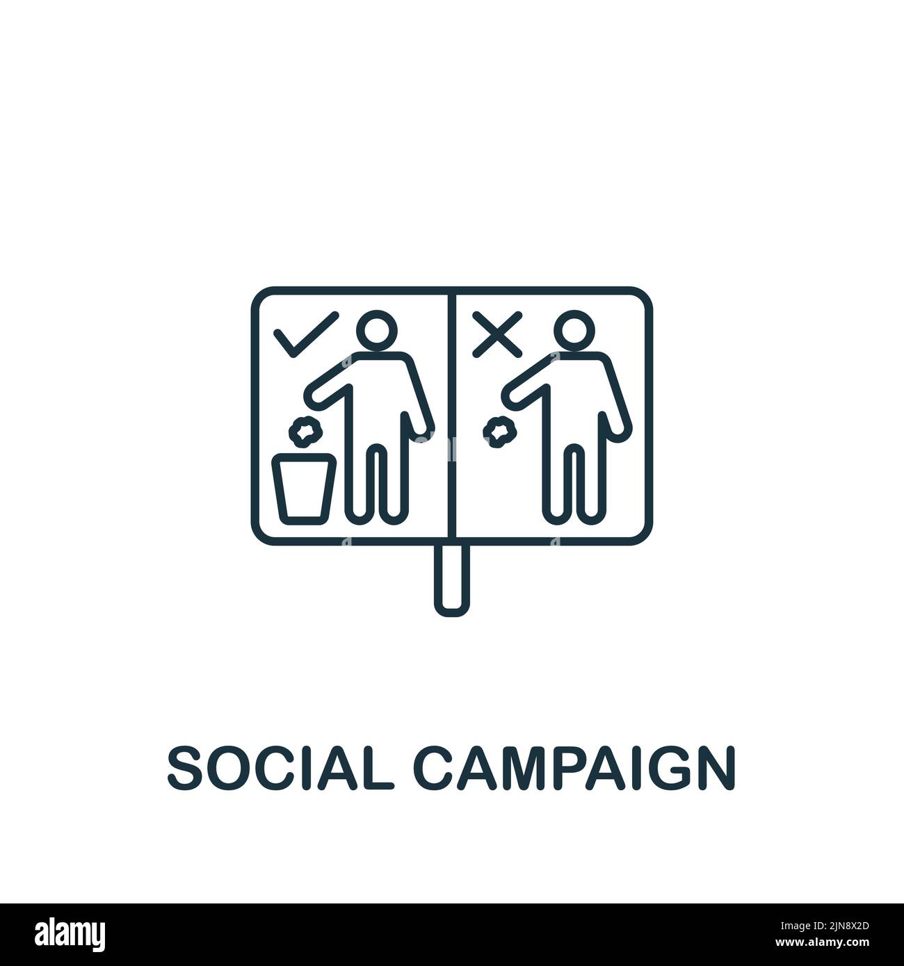 Icône de campagne sociale. Monochrome simple Digital Marketing icône pour modèles, web design et infographies Illustration de Vecteur