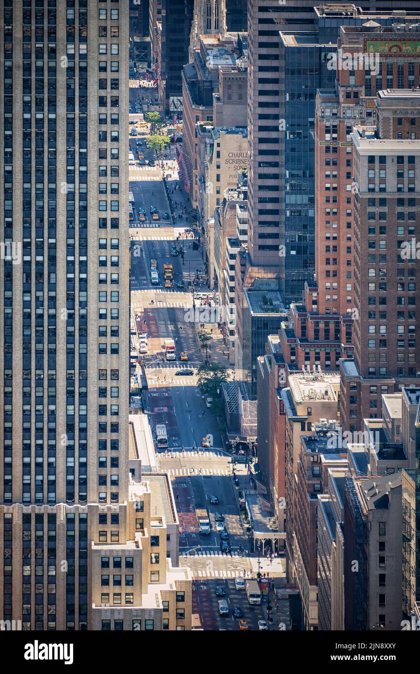 New York Street vue de haut en haut Banque D'Images