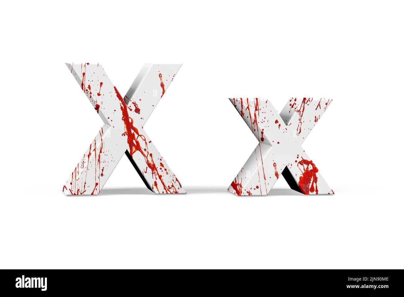 Bloody lettre - trois dimensions majuscules et minuscules avec texture