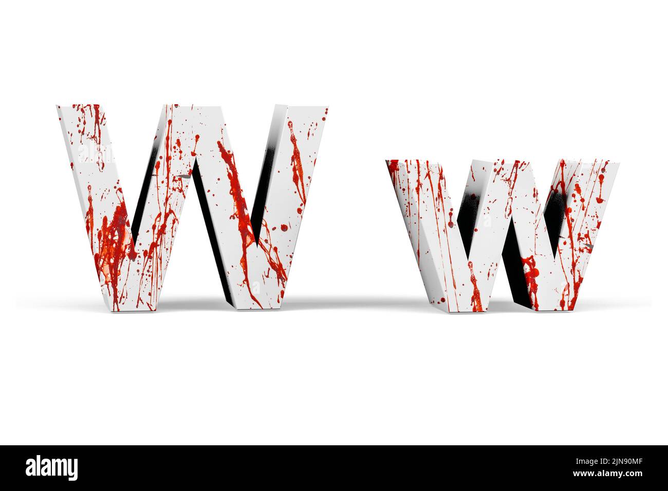 Bloody lettre - trois dimensions majuscules et minuscules avec texture