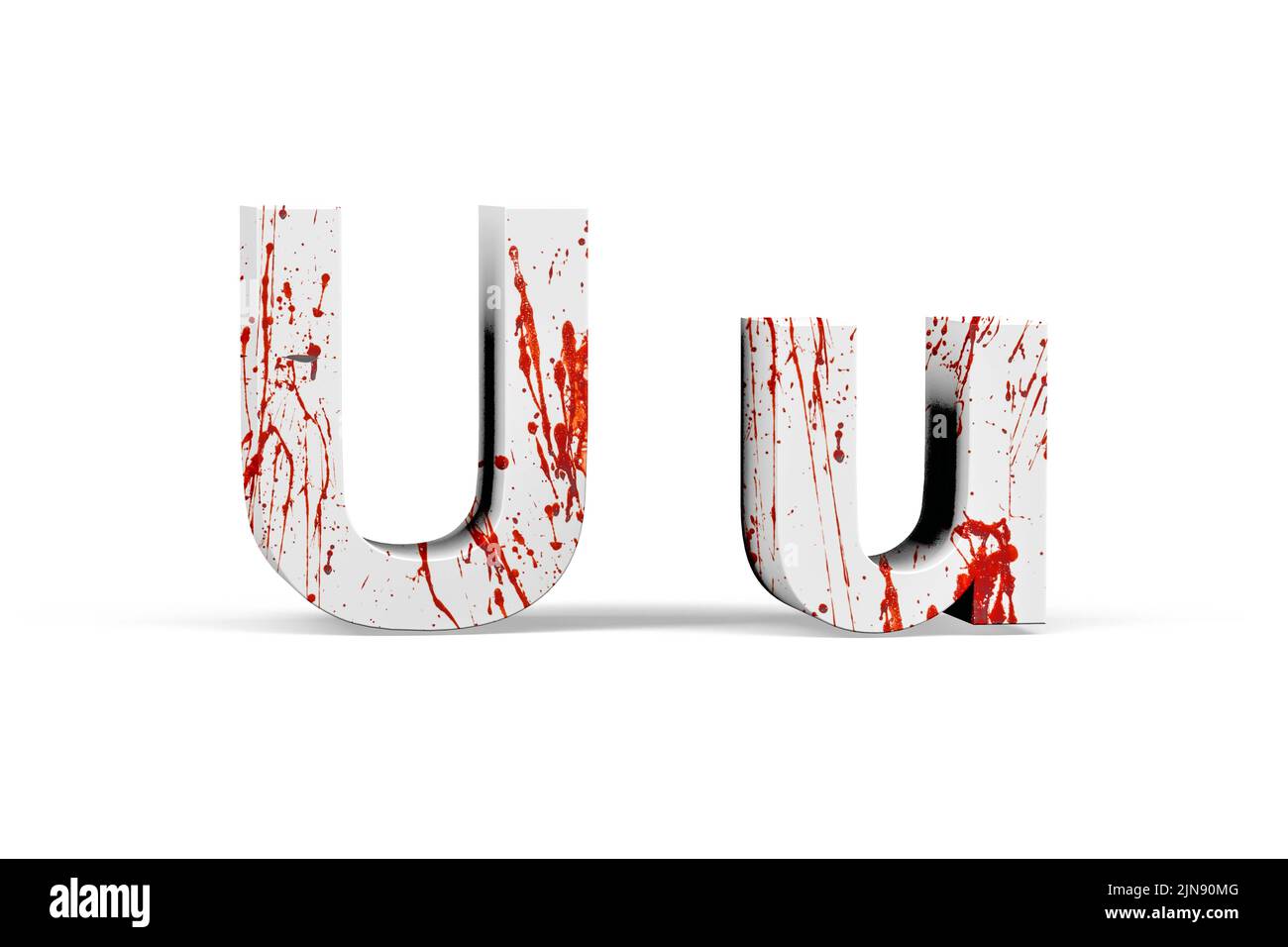 Bloody lettre - trois dimensions majuscules et minuscules avec texture