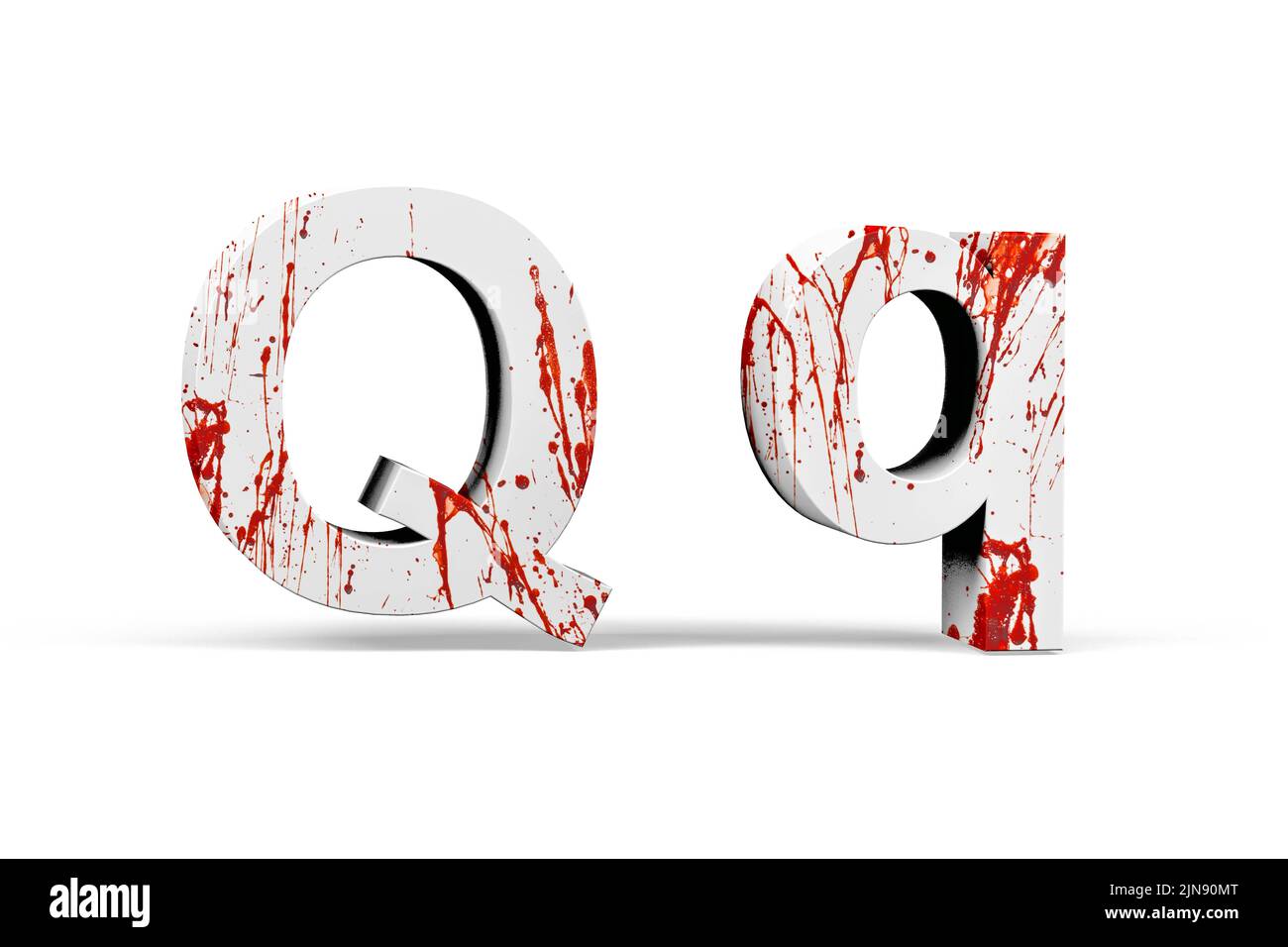 Bloody lettre - trois dimensions majuscules et minuscules avec texture